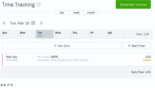 Freshbooks review time tracking