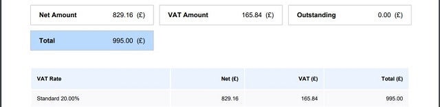 Sage Business Cloud Accounting example invoice 2