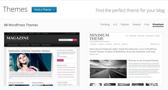 WordPress.com themes