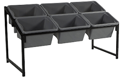 angled dump bins